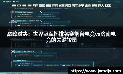 巅峰对决：世界冠军杯排名赛烟台电竞vs济南电竞的关键较量